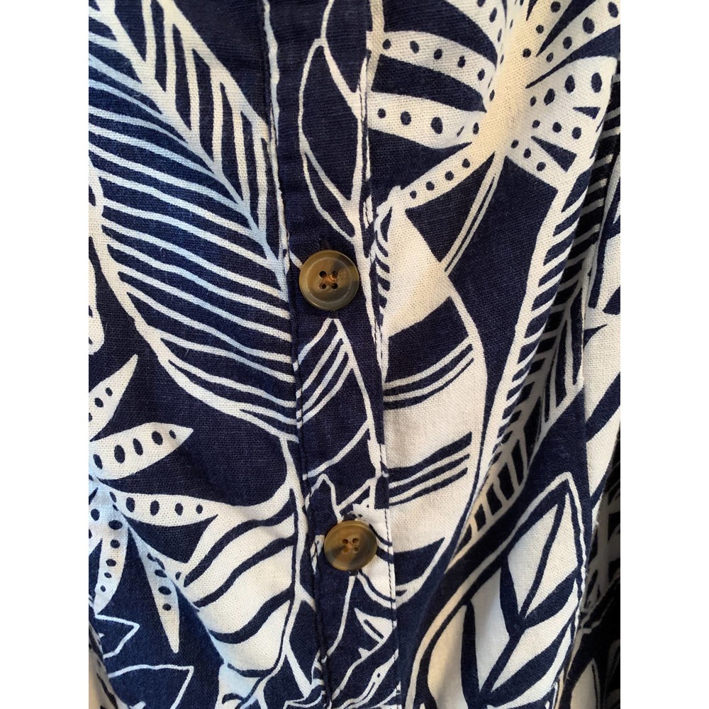 *K225 Old Navy Women's Large Tropical White & Navy Dress, Adjustable Straps EUC - Picture 8 of 9